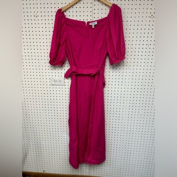 Los Angeles Atelier Hot Pink Midi Dress - Picture 3 of 5
